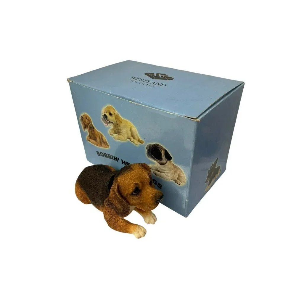 Dog Figurine Bobble‎ Head Car Dashboard Nodder Doll Flocked 5